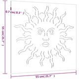  Vrtni zidni ukras 55 x 55 cm od čelika COR-TEN s uzorkom sunca | shoptok.hr