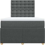 vidaXL Box spring postelja z vzmetnico temno siva 120x200 cm blago | Shoptok.si