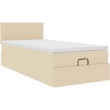 vidaXL Otomanski posteljni okvir z vzmetnico krem 80x200 cm blago, (21606937) Cene