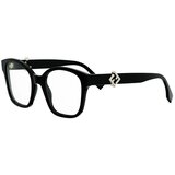 Fendi Diamonds Black Squared Eyeglasses ONE SIZE (52) Črna/Kristalna u