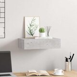  Zidna polica s ladicom siva boja betona 40 x 23,5 x 10 cm MDF | Eponuda.ba