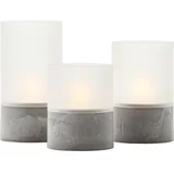 SET 3x LED sveća BOUGIE LED/2xAA IP44 siva/bela