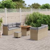  Set od 9 dijelova vrtne sofe s jastučićima bež poli ratan akacija | shoptok.hr