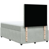 vidaXL Box spring postelja z vzmetnico svetlo siva 120x190 cm žamet | Shoptok.si