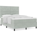 Box Spring Krevet s Madracem Svjetlosiva 160x200 cm Baršun | shoptok.hr