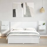 The Living Store vzglavje za posteljo z omaricami belo 160 cm inženirski les - posteljno vzglavje z omarico, (21418448) Cene