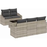  Set sofe s jastukom s jastukom 6 pcs Svijetlo siva poliratan | shoptok.hr