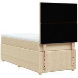  Krevet s oprugama i madracem krem 100 x 200 cm od tkanine | shoptok.hr