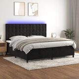  box spring s madracem LED crni 200x200 cm baršun | shoptok.hr