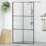 Pregrada za tuširanje s prozirnim staklom ESG 115 x 195 cm crna | Eponuda.ba