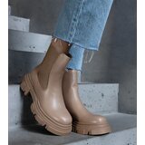 Gemre Amaris insulated beige ankle boots with a zipper eco leather | ePonuda.com