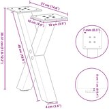  Noge za klub stolić u obliku slova X, 2 kom, prirodni čelik, 37 x (30-31) cm, čelik | shoptok.hr