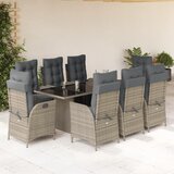 vidaXL 9-dijelni vrtni blagovaonski set sivi od poliratana | shoptok.hr