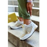 VINCEZA Fashionable Sport Shoes Women's Sneakers White and Gold Danielle | Shoptok.si