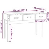 vidaXL Konzolni stol bijeli 114 x 40 x 75 cm od masivne borovine | shoptok.hr