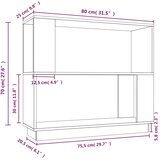 Ormarić za knjige / pregrada bijeli 80 x 25 x 70 cm od borovine | Eponuda.ba
