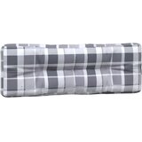  Jastuci za palete 2 kom sivi karirani od tkanine Šarena 120 x 80 x 12 cm | Shoptok.si