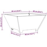 vidaXL Ognjišče Kvadrat 60x60x30 cm Iz vremensko odpornega jekla, (22009779) | Shoptok.si
