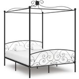  Okvir za krevet s nadstrešnicom crni metalni 160 x 200 cm | Eponuda.com