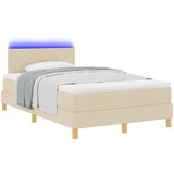 vidaXL Box Spring Postelja z vzmetnico & LED Krem 120x190 cm Tkanina, (22080934) Cene