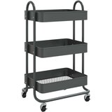 vidaXL Kolica s 3 razine antracit 43 x 34 x 79 cm čelična | shoptok.hr
