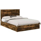  Postelja s shranjevanjem z vzglavjem Dimljeni oreh 160 x 200 cm, (5000106789) | Shoptok.si