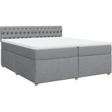 Krevet s oprugama i madracem svjetlosivi 200 x 200cm od tkanine | shoptok.hr