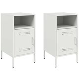 Furnova Nočna omarica 2 kosa bela 36x39x68 cm jeklo, (21926116) | Shoptok.si