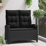  Vrtna klupa s jastukom Crna 105 x 60 x 112 cm Čelik i poliester | shoptok.hr