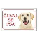 tabla čuvaj se psa - labrador beli