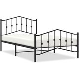Metalni okvir kreveta s uzglavljem i podnožjem crni 107x203 cm | shoptok.hr