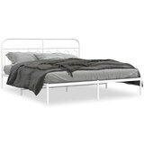 vidaXL Kovinski posteljni okvir z vzglavjem bel 183x213 cm | Shoptok.si