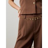 Sinsay Wide leg hlače s viskozom i ukrasnim lančićem | shoptok.hr