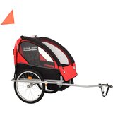  2-u-1 prikolica za bicikl i kolica crno-crvena | shoptok.hr
