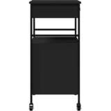  Kuhinjska kolica crna 56 x 43 x 89,5 cm od konstruiranog drva | shoptok.hr