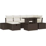  Set od 7 vrtnih kauča s jastučićima smeđi poli ratan | shoptok.hr