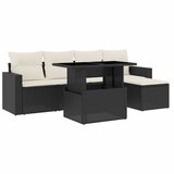  The Living Store Vrtna sedežna garnitura 6-delna z blazinami črna poli ratan - Vrtna Sedežna Garniture, (21451710) | Shoptok.si