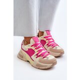 Boto Women's Fashionable Lace-up Sports Shoes Beige-Pink Chillout! | Shoptok.si