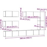  tv omara 7-delna stenski artisan hrast inženirski les, (21703839) | Shoptok.si