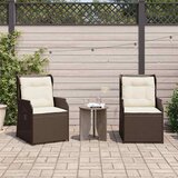 vidaXL Vrtna klop z blazino 2 pcs Rjava Poly ratan Cene