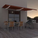 vidaXL Automatska tenda sa senzorom LED 600x350 cm narančasto-smeđa Cijene