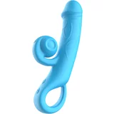 SuperLove Double Lust Snail Realistic Vibrator Turquoise