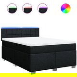 Maison Chic Box spring postelja - Vzmetna postelja z vzmetnico črna 140x200 cm blago SL17080, (21881623) | Shoptok.si