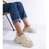 Gemre Beige Women's Sports Sneakers Urena | Shoptok.si