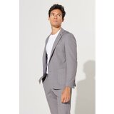 Altinyildiz classics Men's Beige Slim Fit Slim Fit Mono Collar Patterned Travel Bag Suit