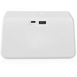 Nedis WCACQ30WT - Budilnik sa LCD ekranom i bežičnim punjačem 15W/5V, bela | Eponuda.com