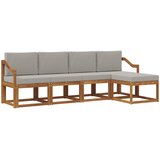  Set vanjskih sofa 5 kom. Prirodna i svijetlo siva Smeđa 245 x 122,5 x 73 cm | Shoptok.si