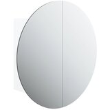 Maison Chic Kopalniška omarica - Kopalniški kabinet z okroglim ogledalom LED bela 47x47x17,5 cm, (21794435) Cene