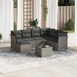  8-dijelni set vrtnih sofa od poliratana s jastucima sivi | shoptok.hr