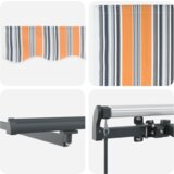 vidaXL Manualna uvlačiva tenda s LED prugastim uzorkom 450x300 cm | shoptok.hr